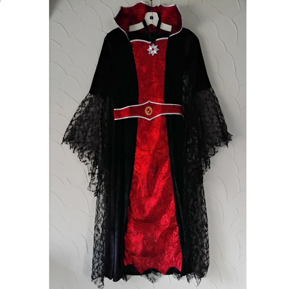 Girls Halloween Queen Vampire Costume Vampiress Dress Trick Or Treating Cosplay